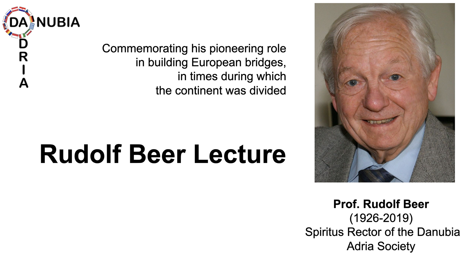 Announcement of Rudolf Beer Lecture